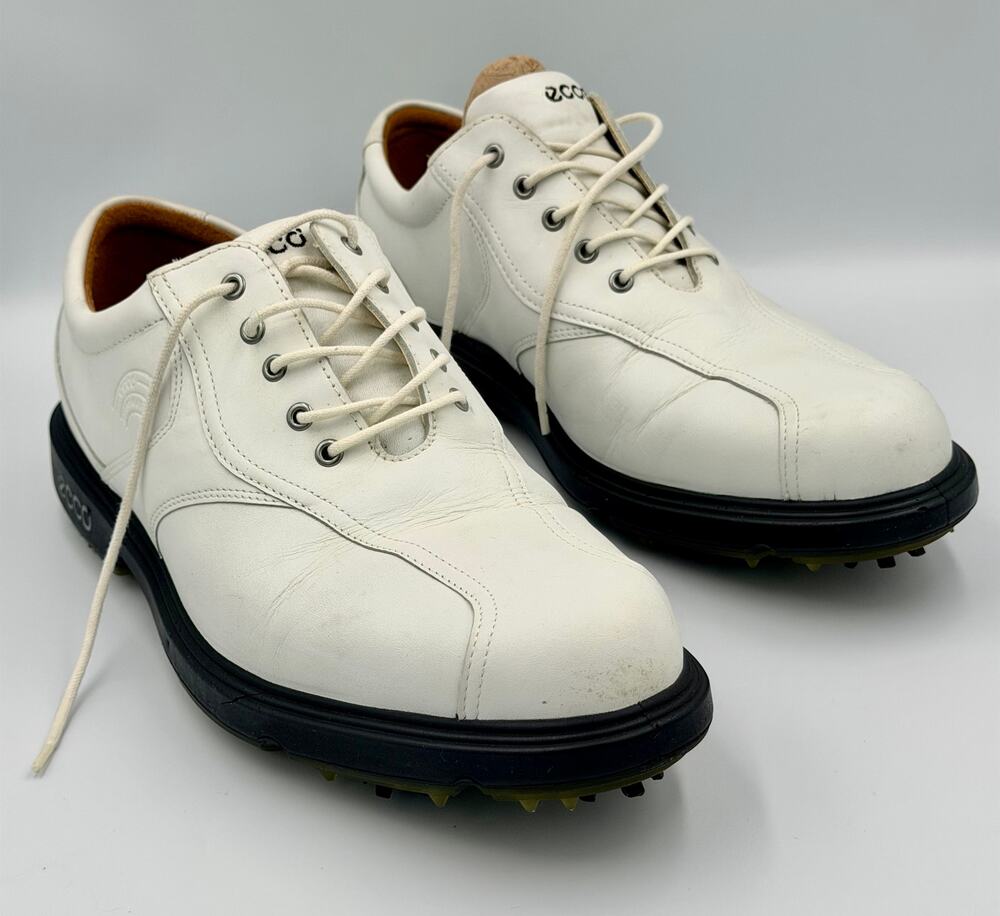ECCO Hydromax White Leather Men's Golf Shoe Size 42 /8.5